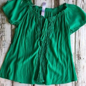 Green Lace Blouse